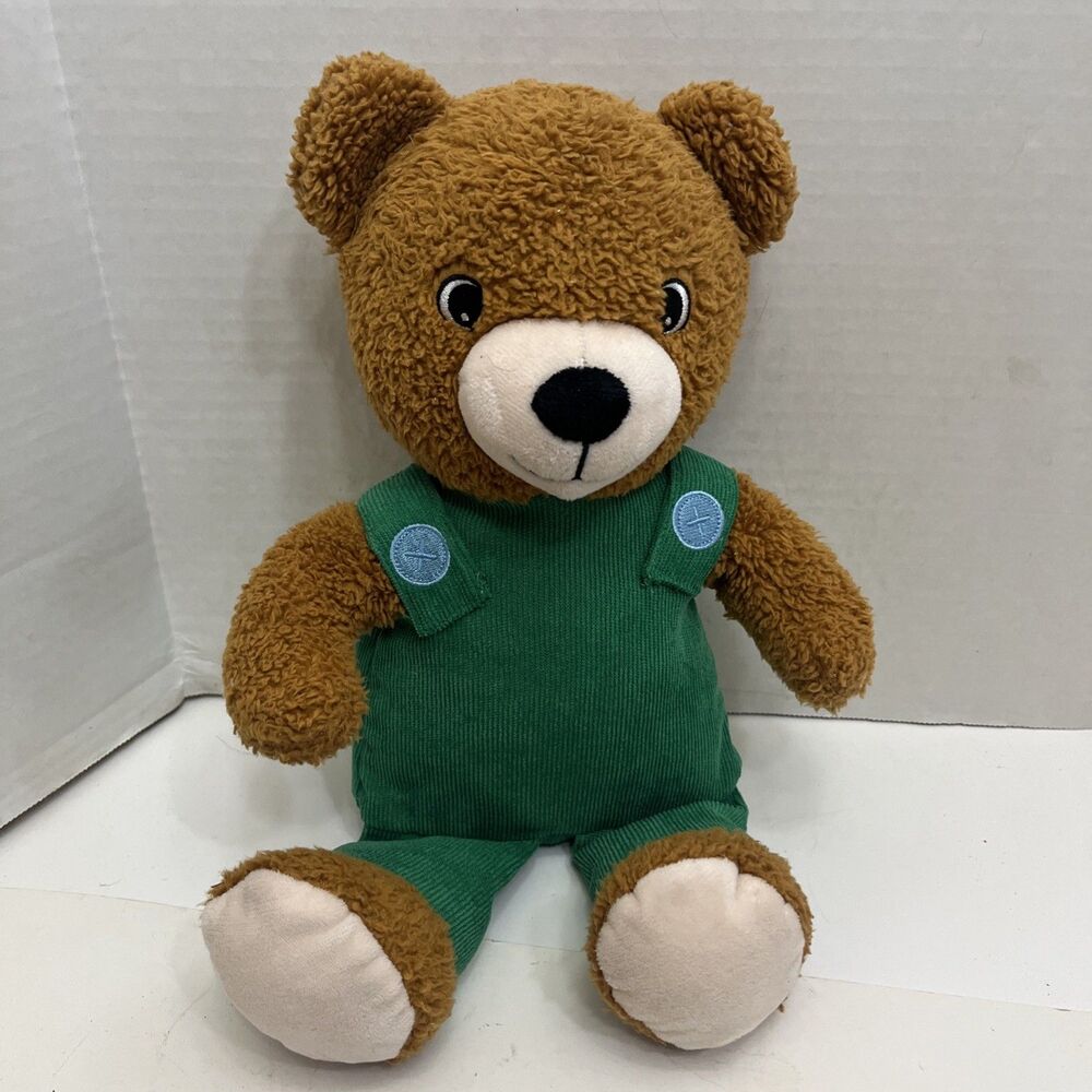 Corduroy Teddy Bear 14” Stuffed Animal Plush Toy Kohls Cares Green Overalls